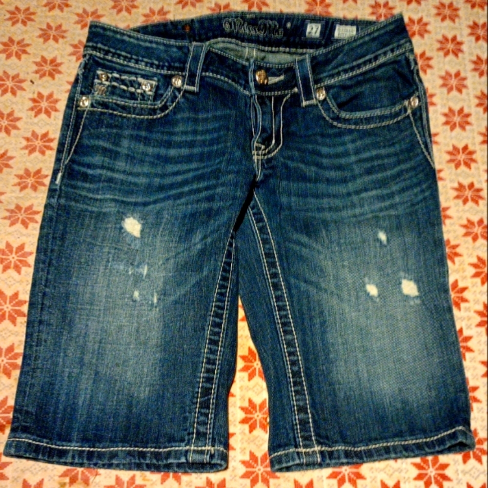MISS ME Denim Bermuda Shorts
